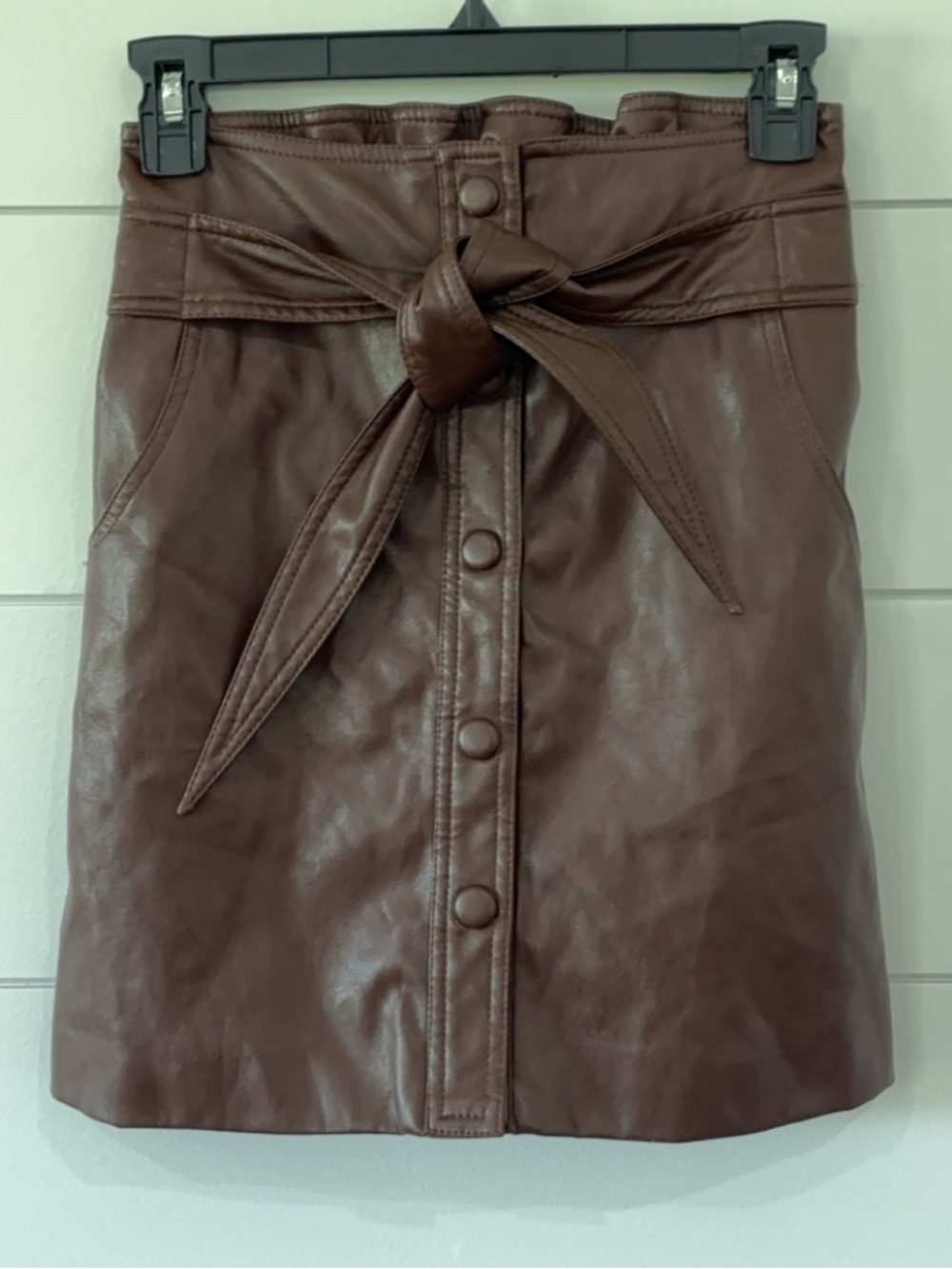 Urban Outfitters  Faux Leather Button-Front Skirt